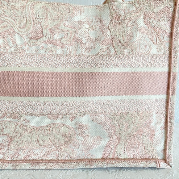 Christian Dior Pink Toile De Jouy Embroidery Medium Book Tote - Picture 11 of 16